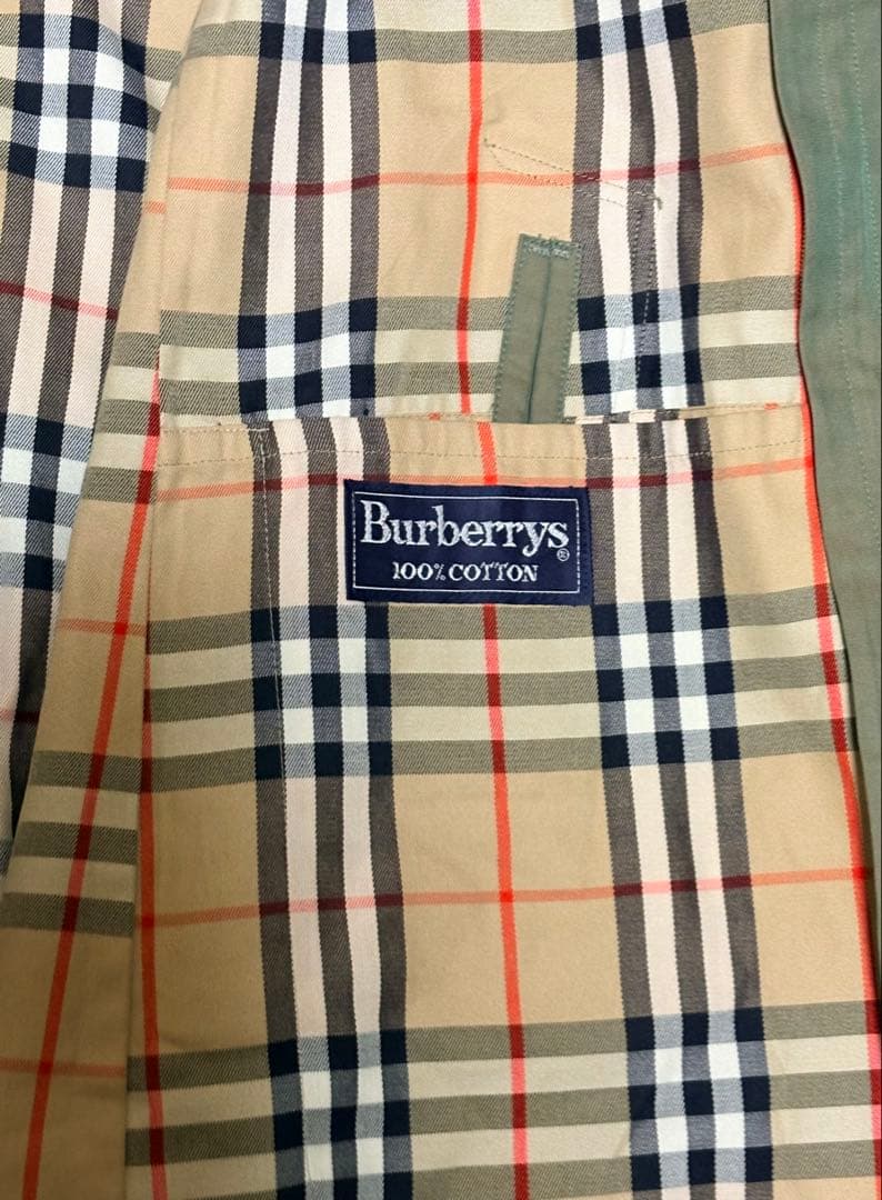 ス*ー様 90s BurberrysタグBURBERRY玉虫色コートインナー付き