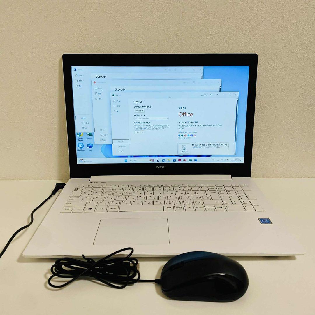 Y92 NECノートパソコンSSDメモリ8G高速 Windows11オフィス付き