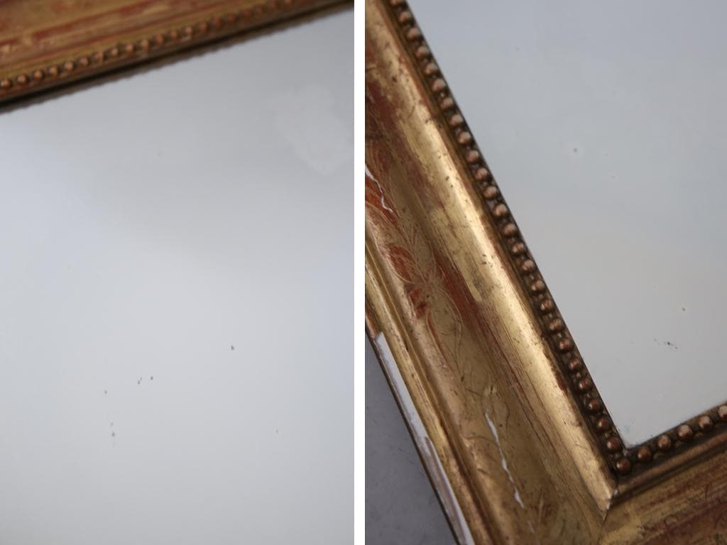 フランスアンティークルイフィリップ様式ミラー/ウォールミラー鏡(54-196)