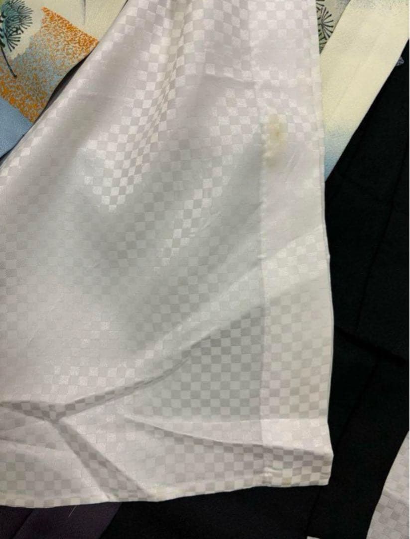 七五三　5歳男の子　着物・袴セット　グレーと紫系　鷹　松竹梅　日本製　新品