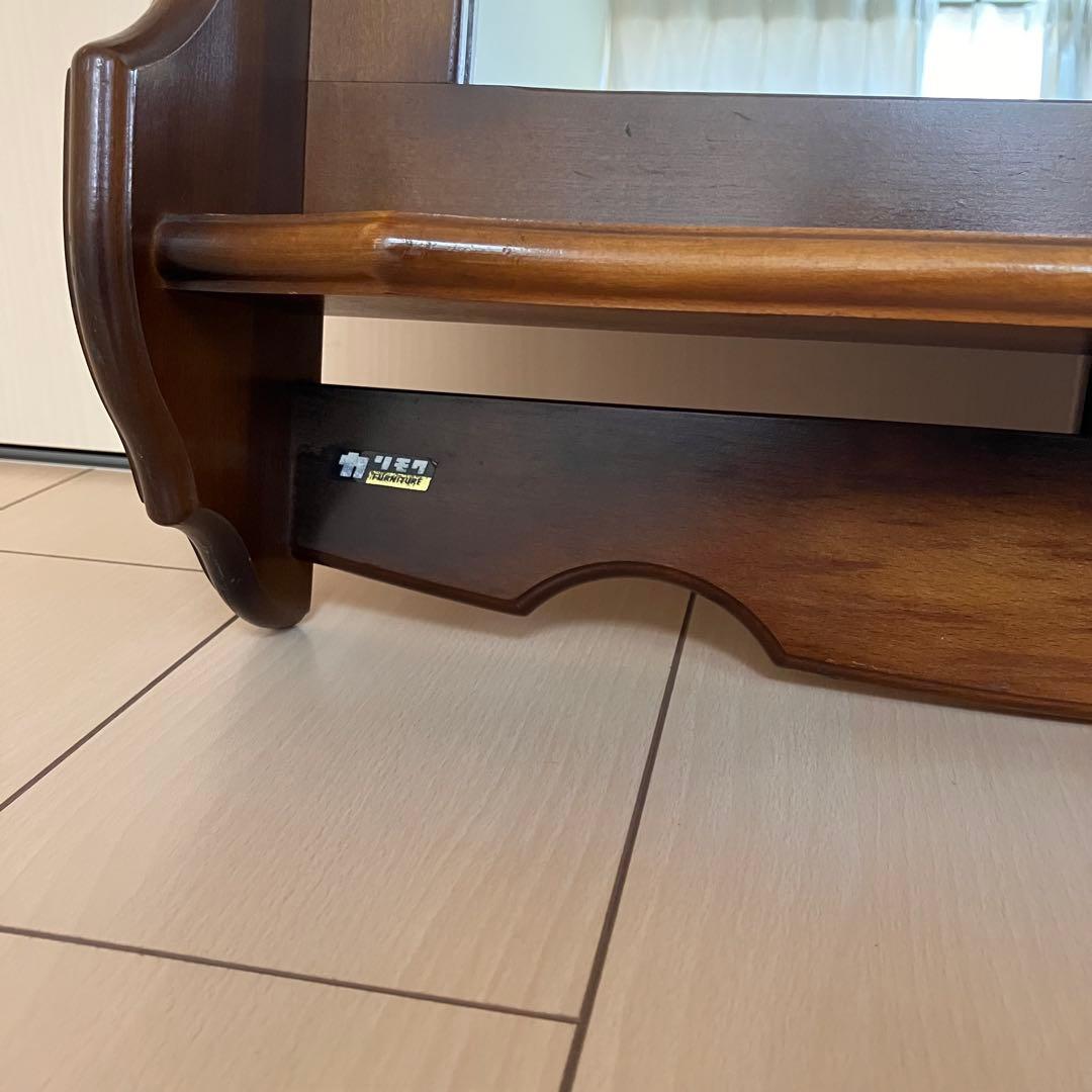 【美品】オールドカリモク 壁掛けミラー コロニアルシリーズ