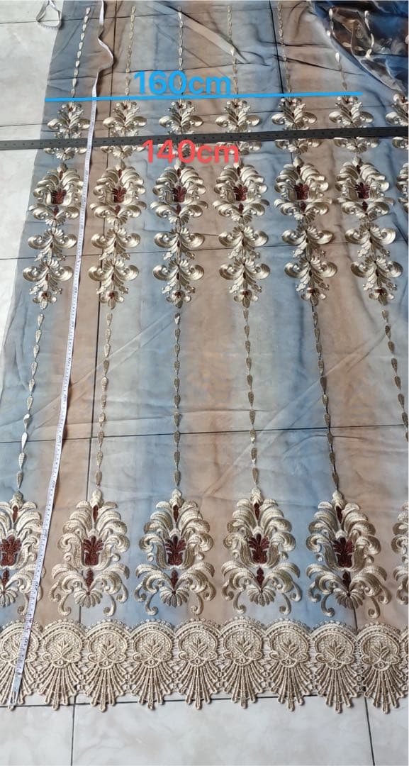 ley148 トルコ技術 刺繍レース レースカーテン オーダーカーテン 2枚入り