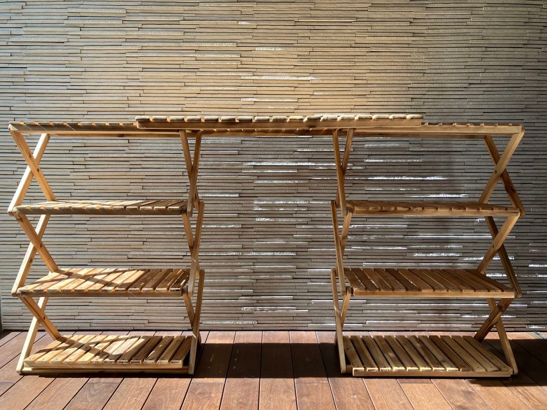 アルパインデザイン ウッドラック4段ワイド テーブル・チェア テーブル