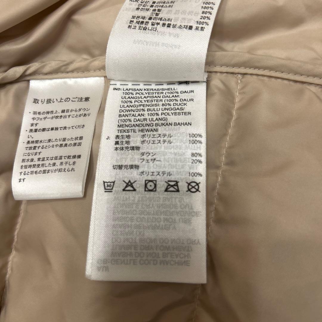 adidasダウン＆フェザー腰丈ベージュM〜L定価17.000円30分着用のみ