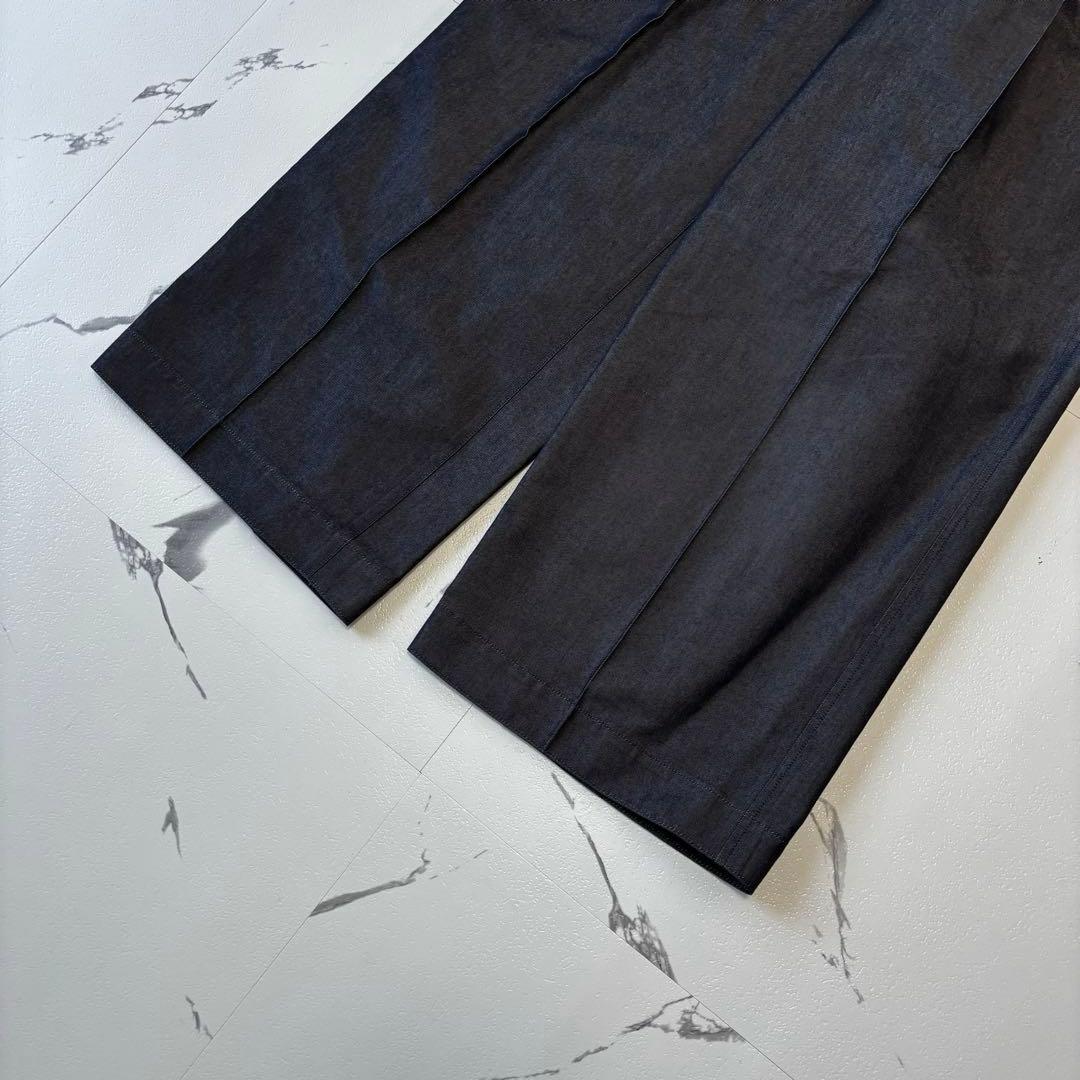 Drawer✨2023SS コットンシルクオールインワン　七分袖　インディゴ　S