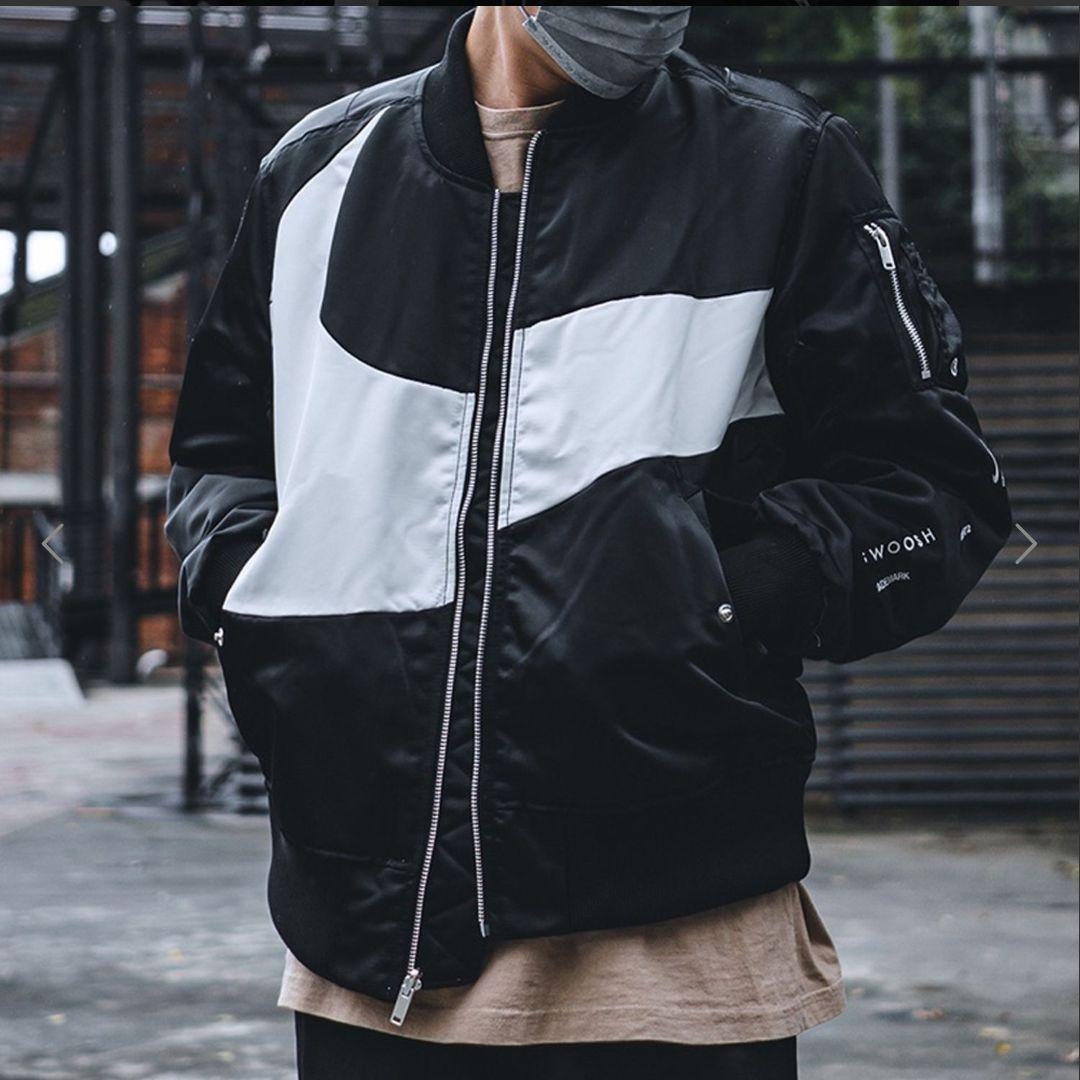 試着のみ✨NIKE MA-1 ビッグスウッシュ リバーシブルボンバージャケット