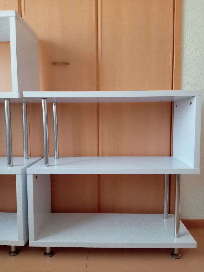 送料込に変更☆ 本棚ホワイトオープンシェルフ ラックおもちゃ収納棚