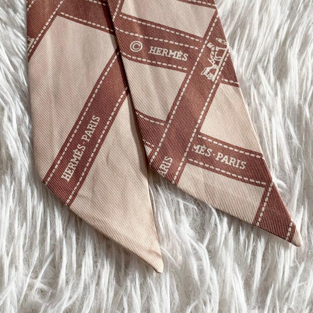 HERMES　エルメス　ボルデュックリボン　ツイリー　スカーフ　シルク
