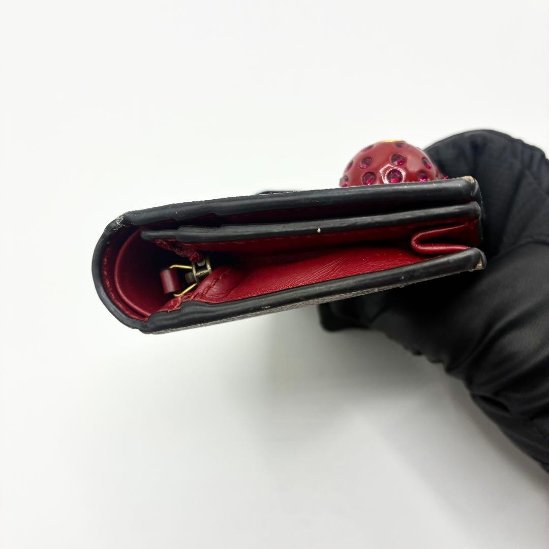 グッチ GGスプリーム 折り財布 さくらんぼ インターロッキング　チェリー