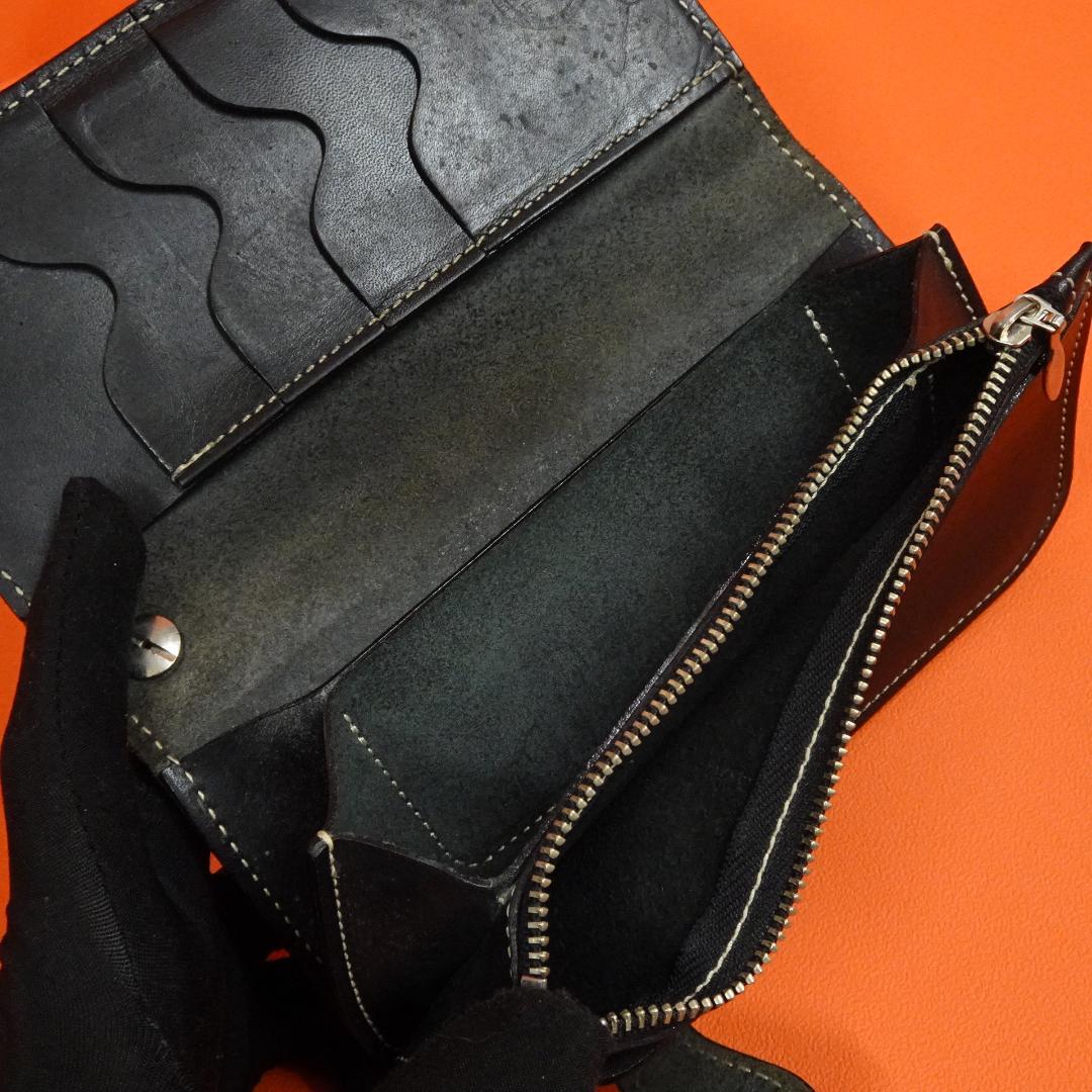 KC's レザーロングウォレット ブラック コンチョ 日本製