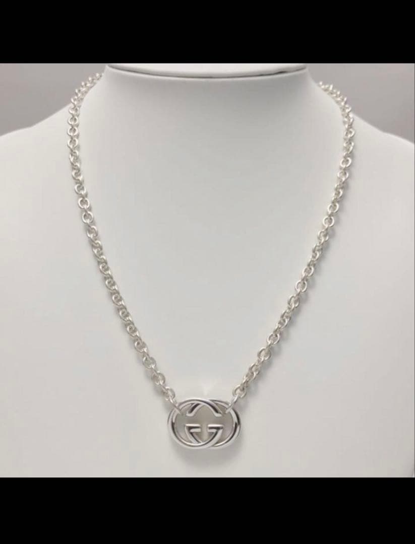 GUCCI グッチネックレス インターロッキング GG WGロゴ