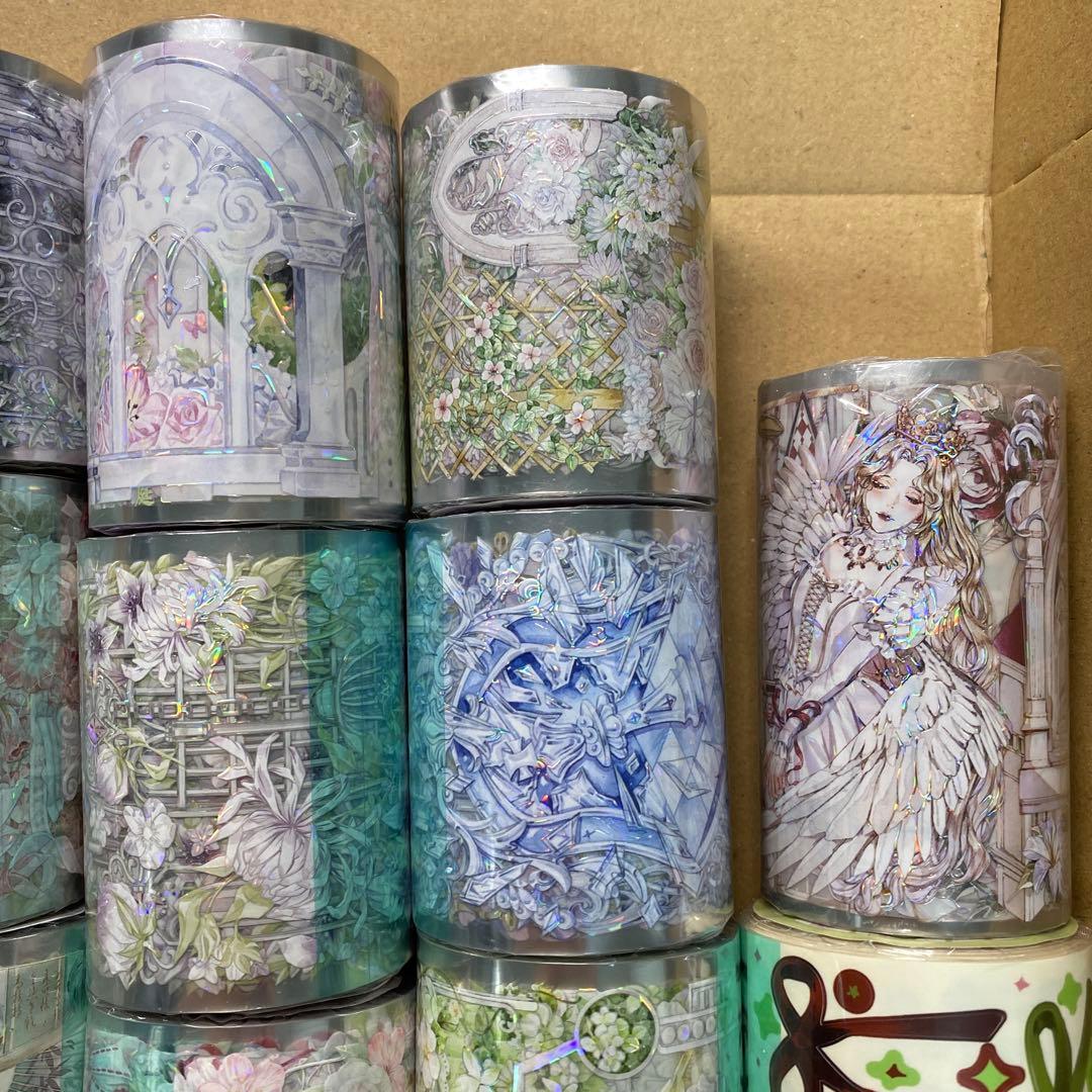 【セール❼】14本巻セット貝殻光PETマスキングテープ　人物/お花/装飾系