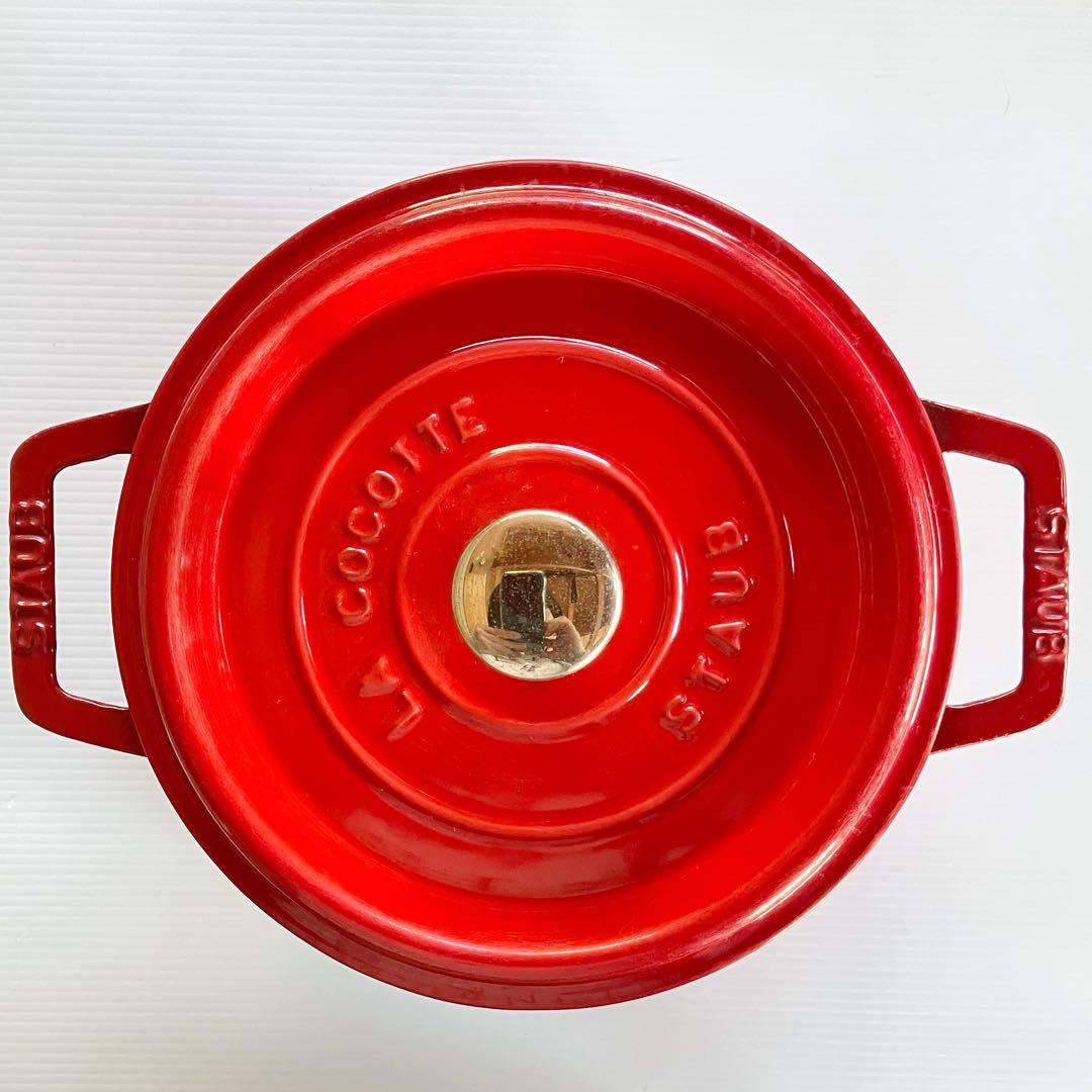 【ストウブ】STAUB ココットラウンド 20cm チェリーレッド 両手鍋