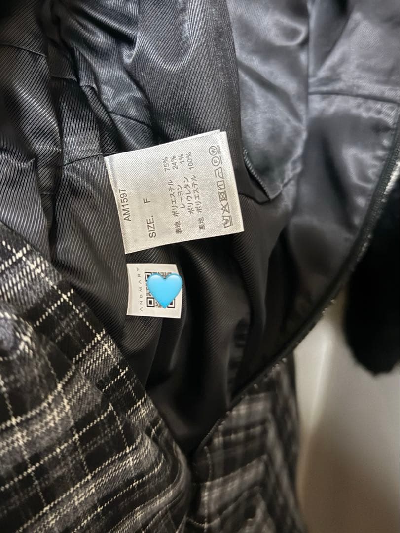 ワンピース andmary Lulu check set mini dress black