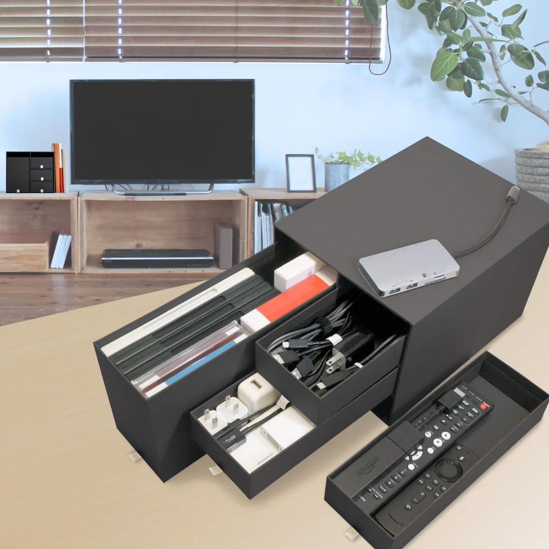 スモールグレー紙製収納ボックス 高級感 卓上収納 小物入れ