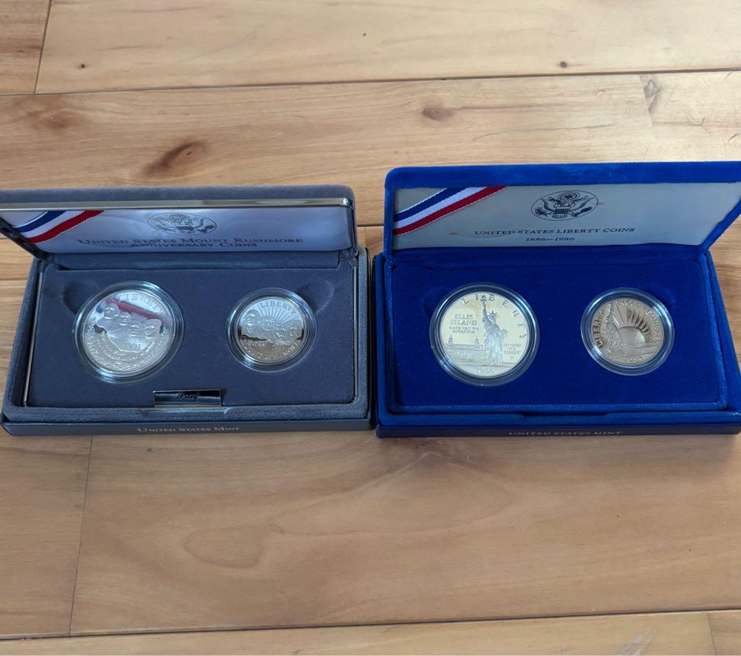 アメリカ　銀貨　2個セット　計4枚　硬貨　シルバー　　蔵出し