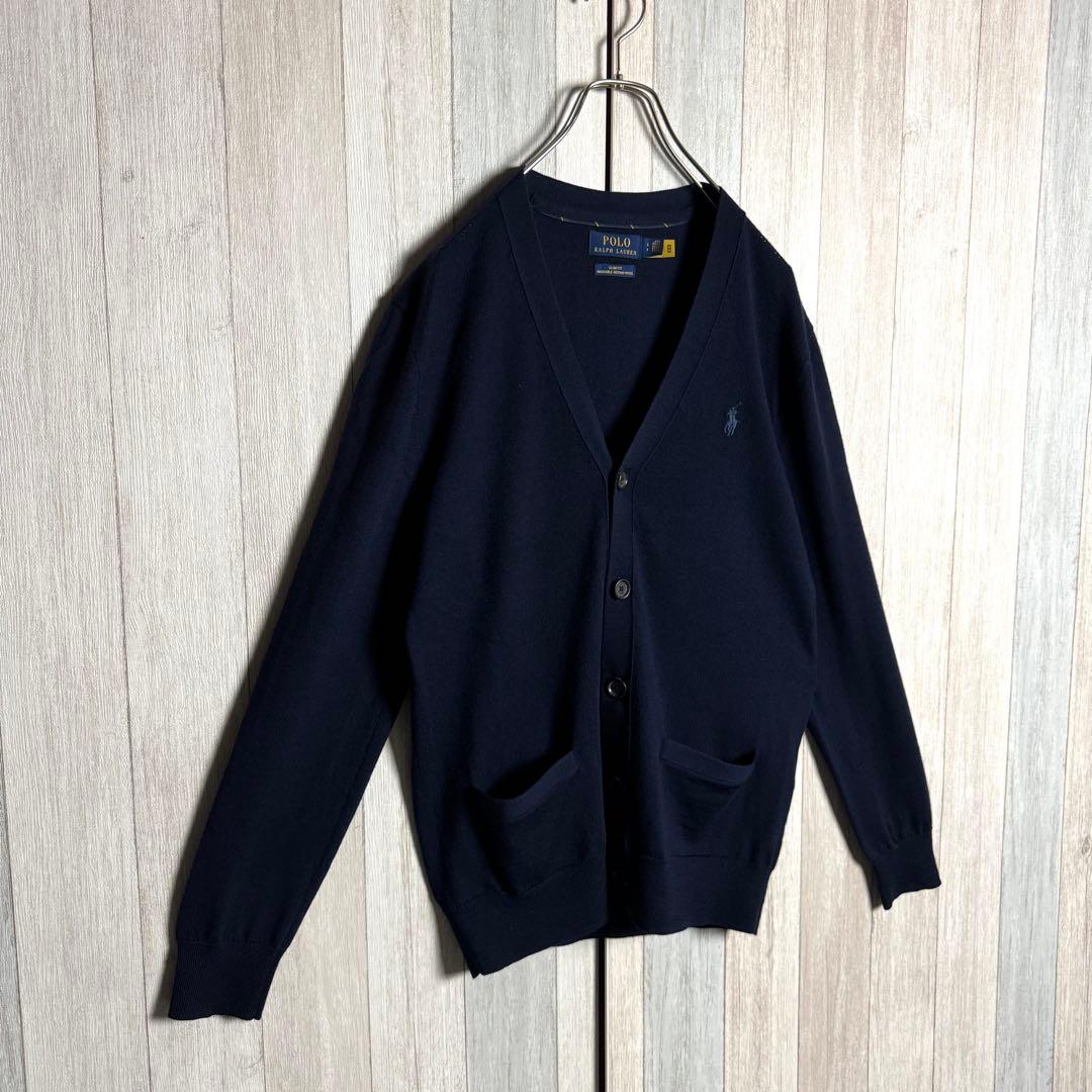 3627【現行QRタグ・美品】ラルフローレン ウォッシャブルニット カーディガン