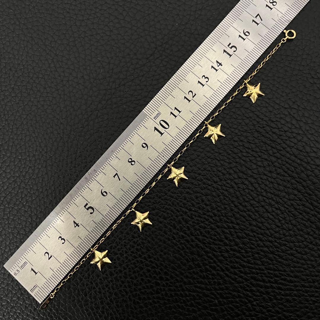 (B020601)K18 YG ブレスレット スター 星 アクセサリー 18金