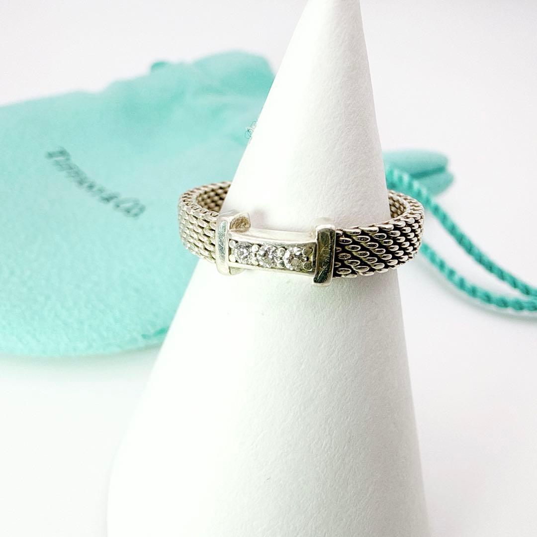 3008-2 保存袋付き✨Tiffany サマセット 3Pダイヤ リング 13号