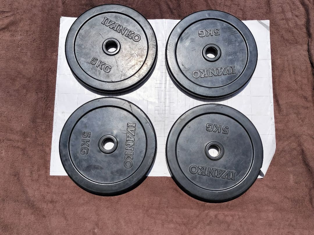 IVANKO φ28 RUBK 5KG 4枚 ダンベルプレート