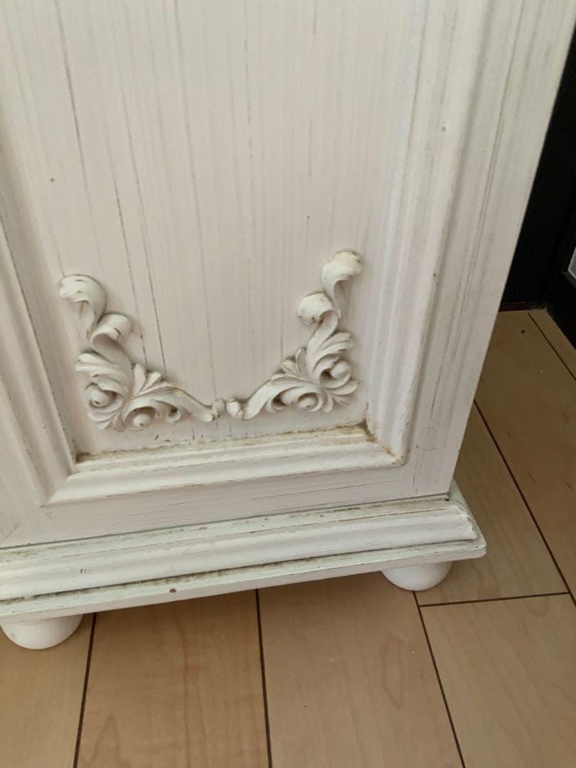 中古　美品　アンティーク　フランス　ホワイト 木製ラック 1