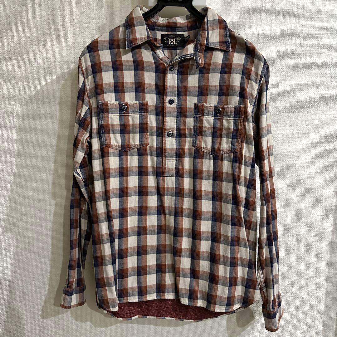 RRL チェック柄　ワークシャツ ポップオーバー ダブルフェイス メンズ