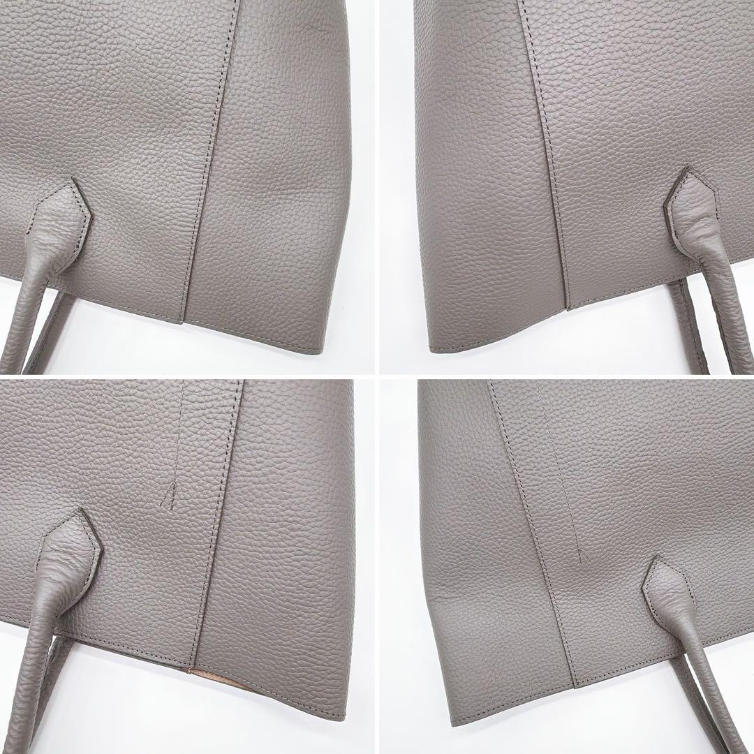 極美品【ユナイテッドアローズ】レザートートバッグ シボ革 大容量 zip仕様