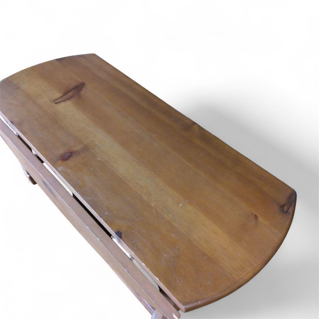 楕円形ちゃぶ台 机 木製 中古品 アンティーク 送料無料