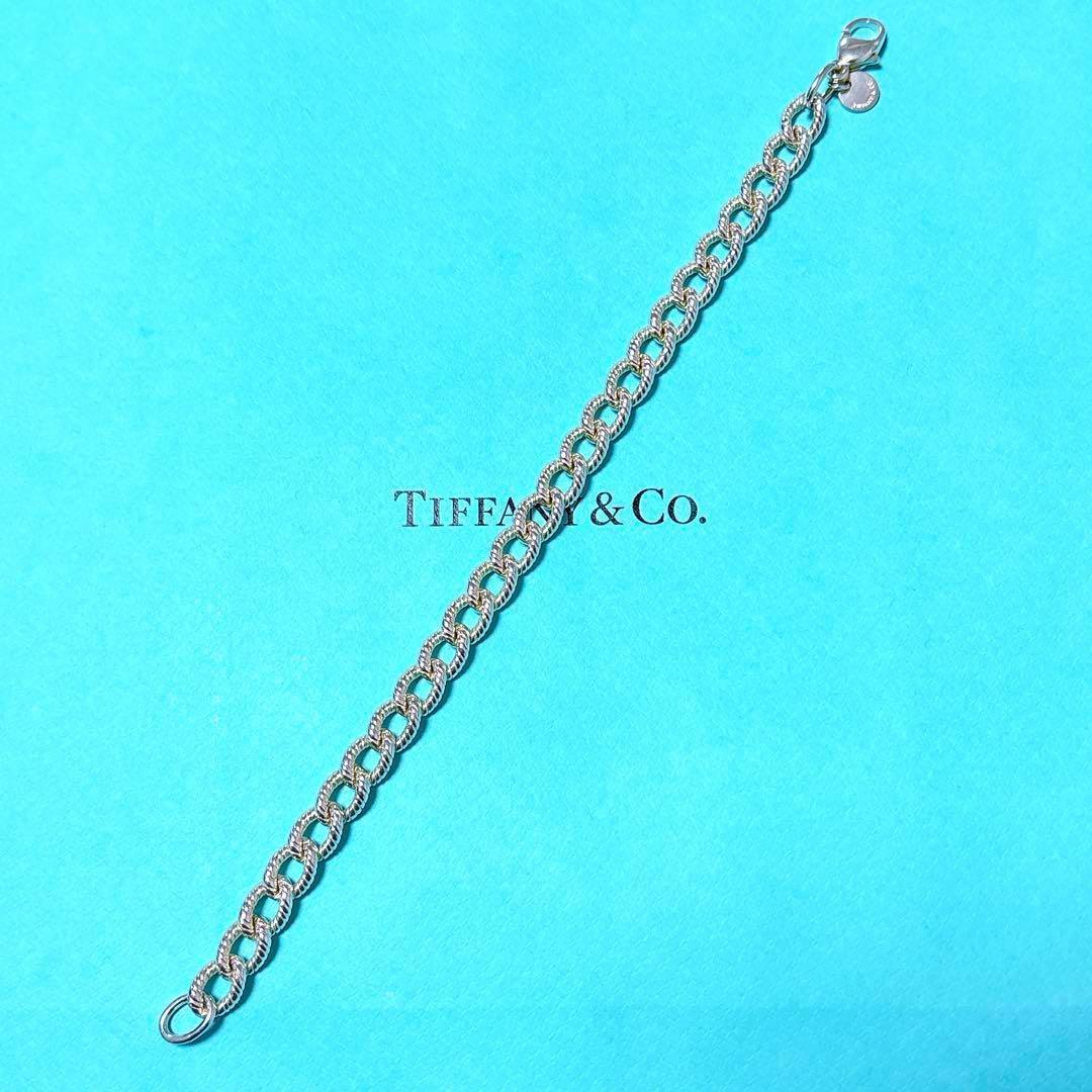 【極美品】19cm ティファニー ツイストロープ リンク ブレスレット 925