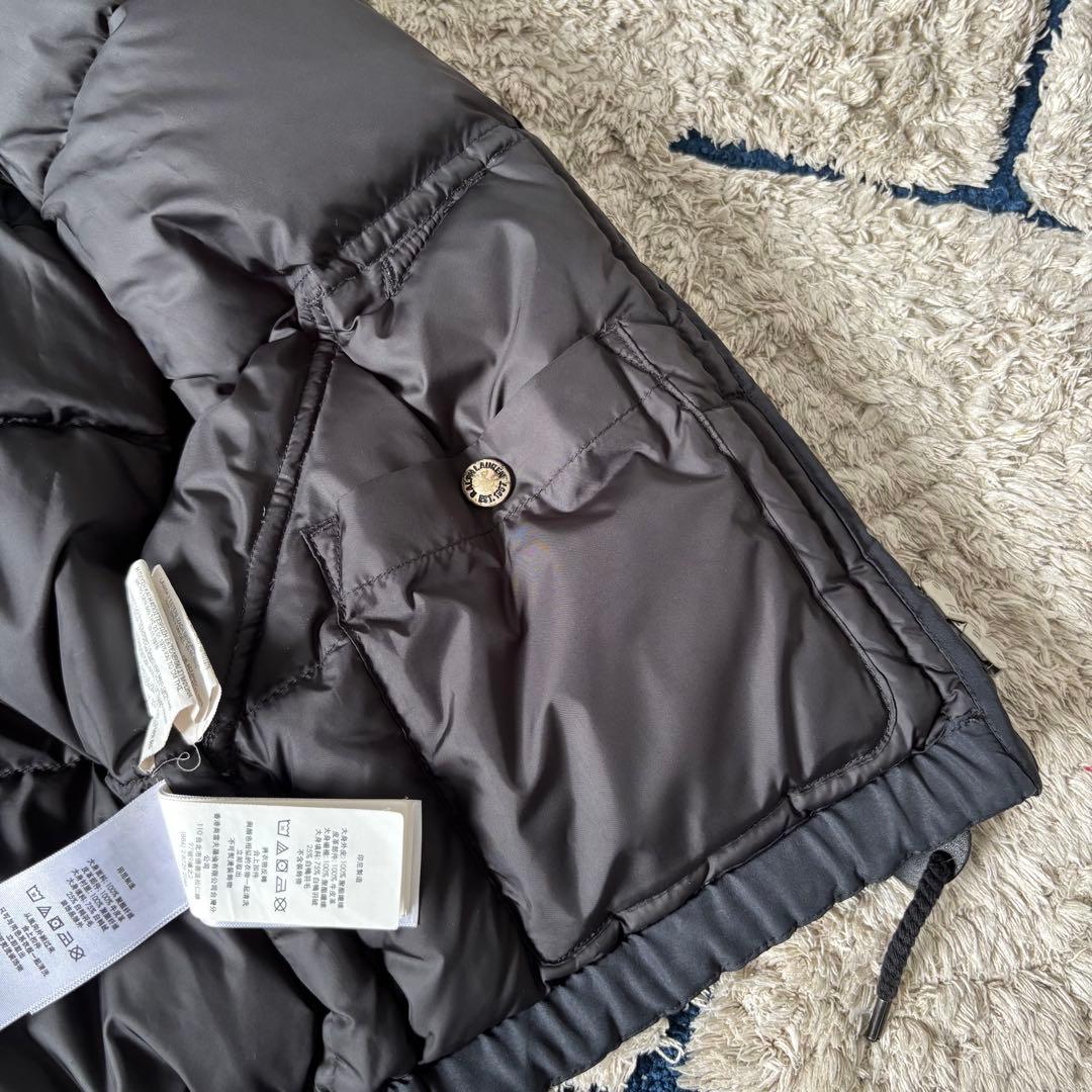 【美品✨】ポロラルフローレン　ダウンベスト　フード　レザー　ポニー刺繍　ブラック