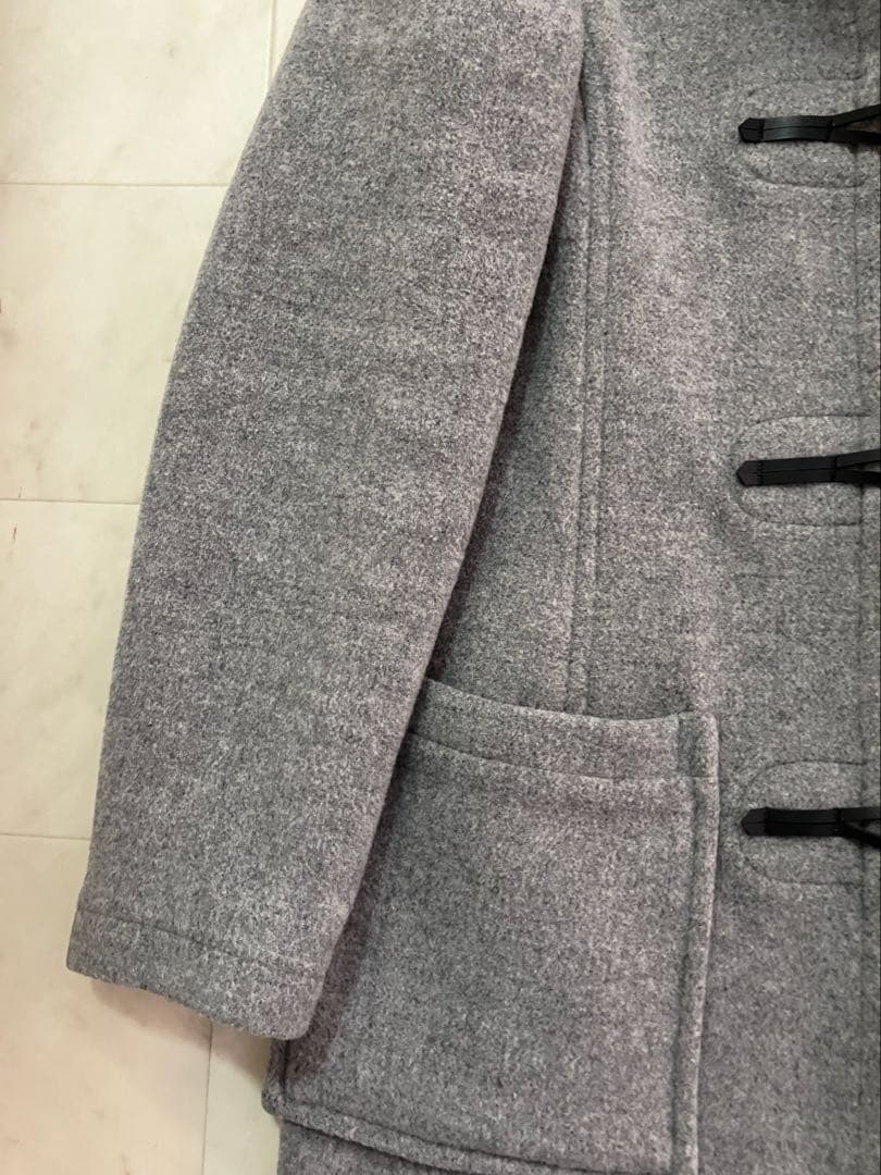 [極美品]GLOVERALLロングダッフルコート グレー(裏　赤チェック)