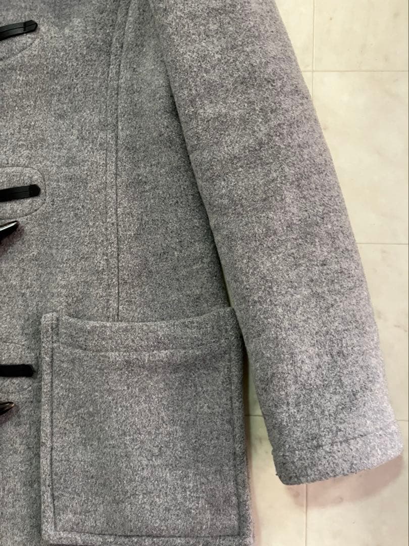 [極美品]GLOVERALLロングダッフルコート グレー(裏　赤チェック)
