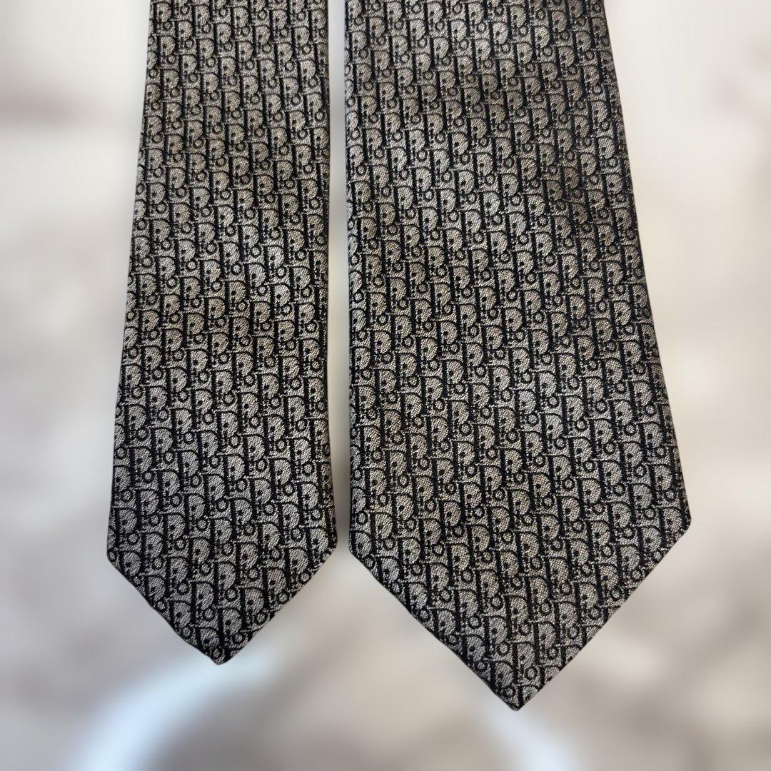 【箱付✨】Dior homme ネクタイ オブリーク柄　トロッター柄　グレー