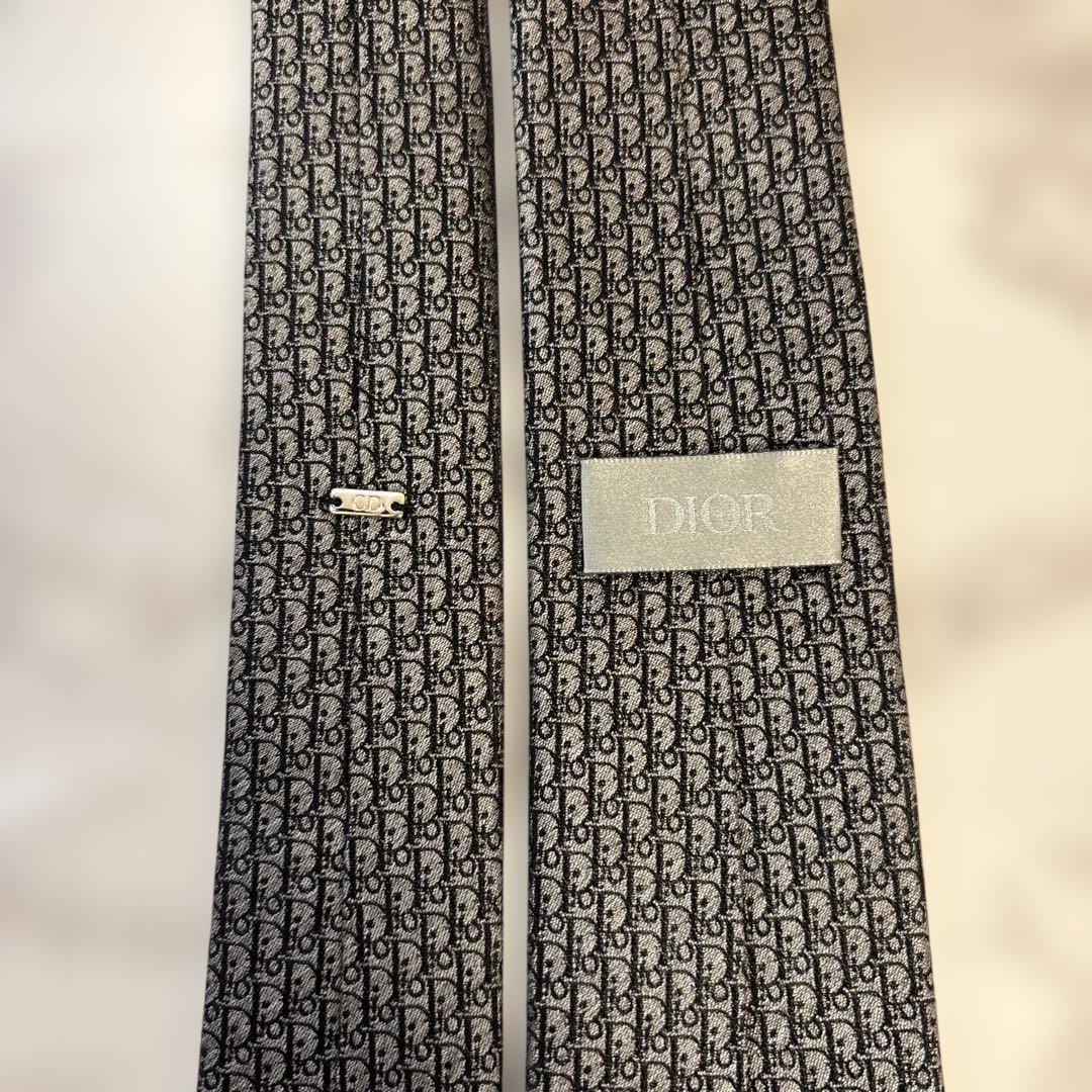 【箱付✨】Dior homme ネクタイ オブリーク柄　トロッター柄　グレー
