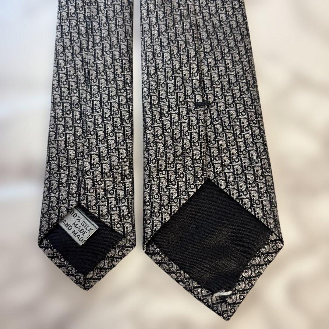 【箱付✨】Dior homme ネクタイ オブリーク柄　トロッター柄　グレー