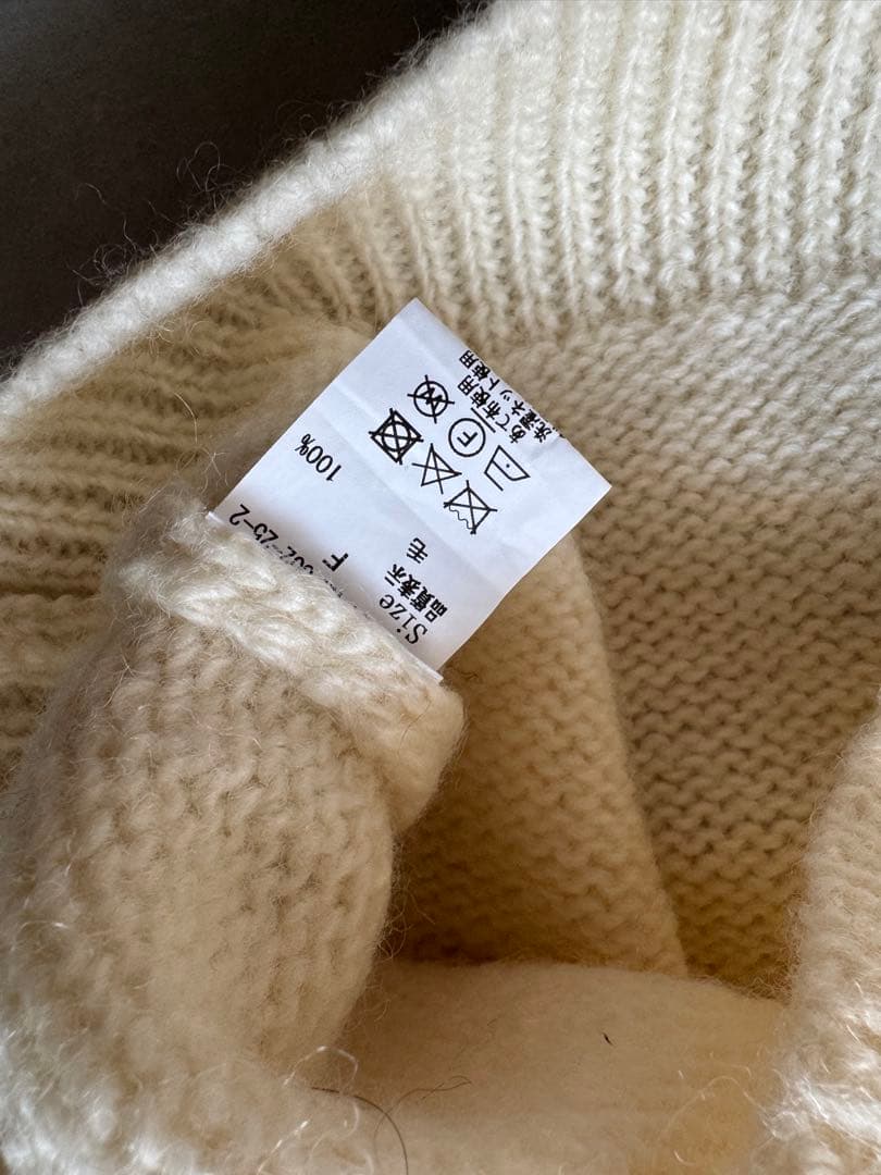 1/3Wool 透かし編みケープ襟プルオーバー
