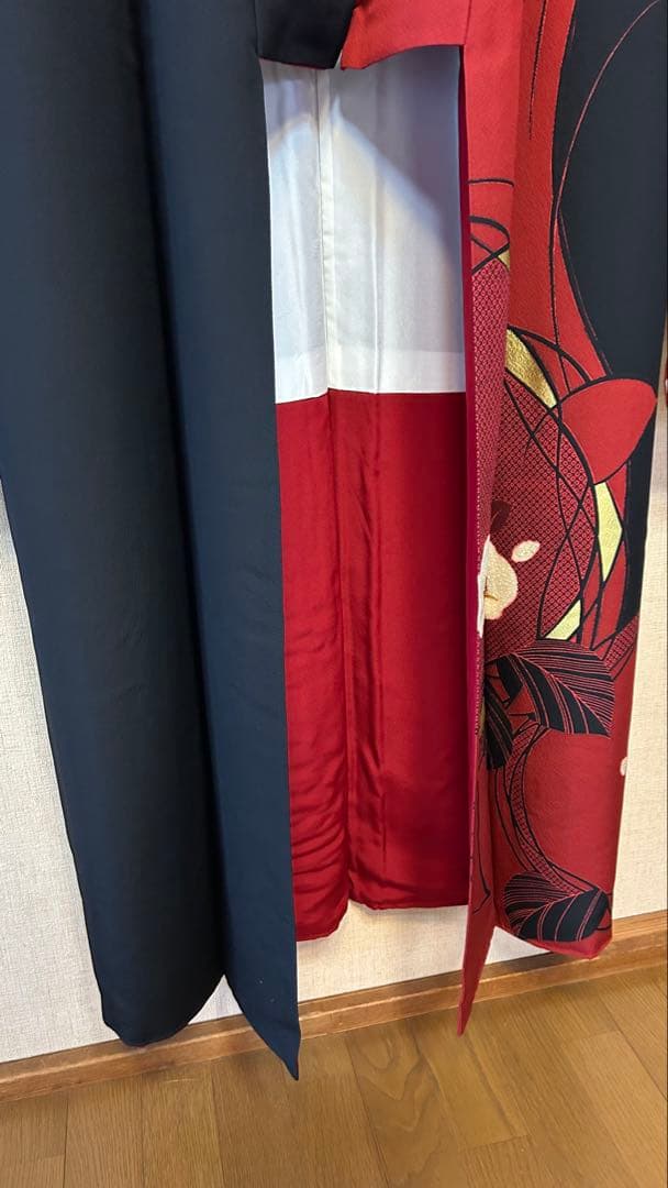 【美品✨️】振袖フルセット レトロモダン 赤 黒 椿 1998年製 成人式 卒業式