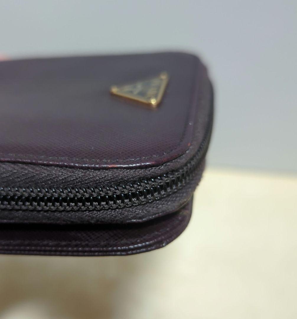 【美品】PRADA 二つ折り財布 ブラウン サフィアーノレザー　値段交渉◯