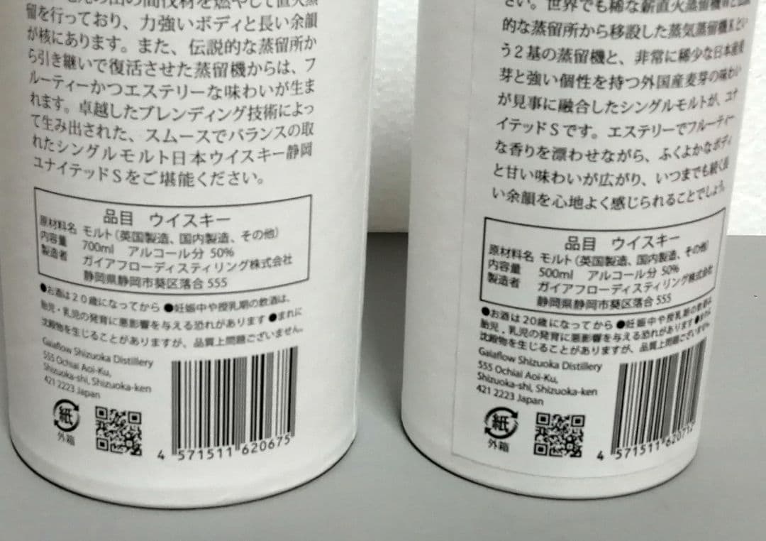 ガイヤフロー静岡蒸留所ウイスキー 静岡初アートラベルとS7年2025秋限定品