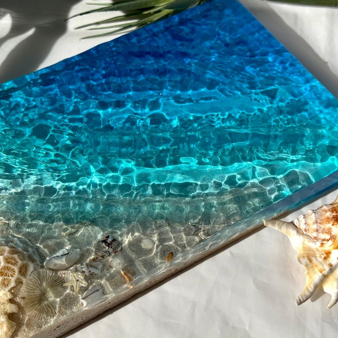 海の置き物　インテリアアート　オーシャンアート　南国　珊瑚　貝殻