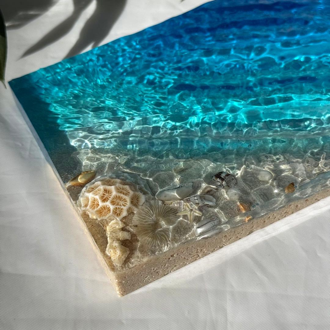 海の置き物　インテリアアート　オーシャンアート　南国　珊瑚　貝殻