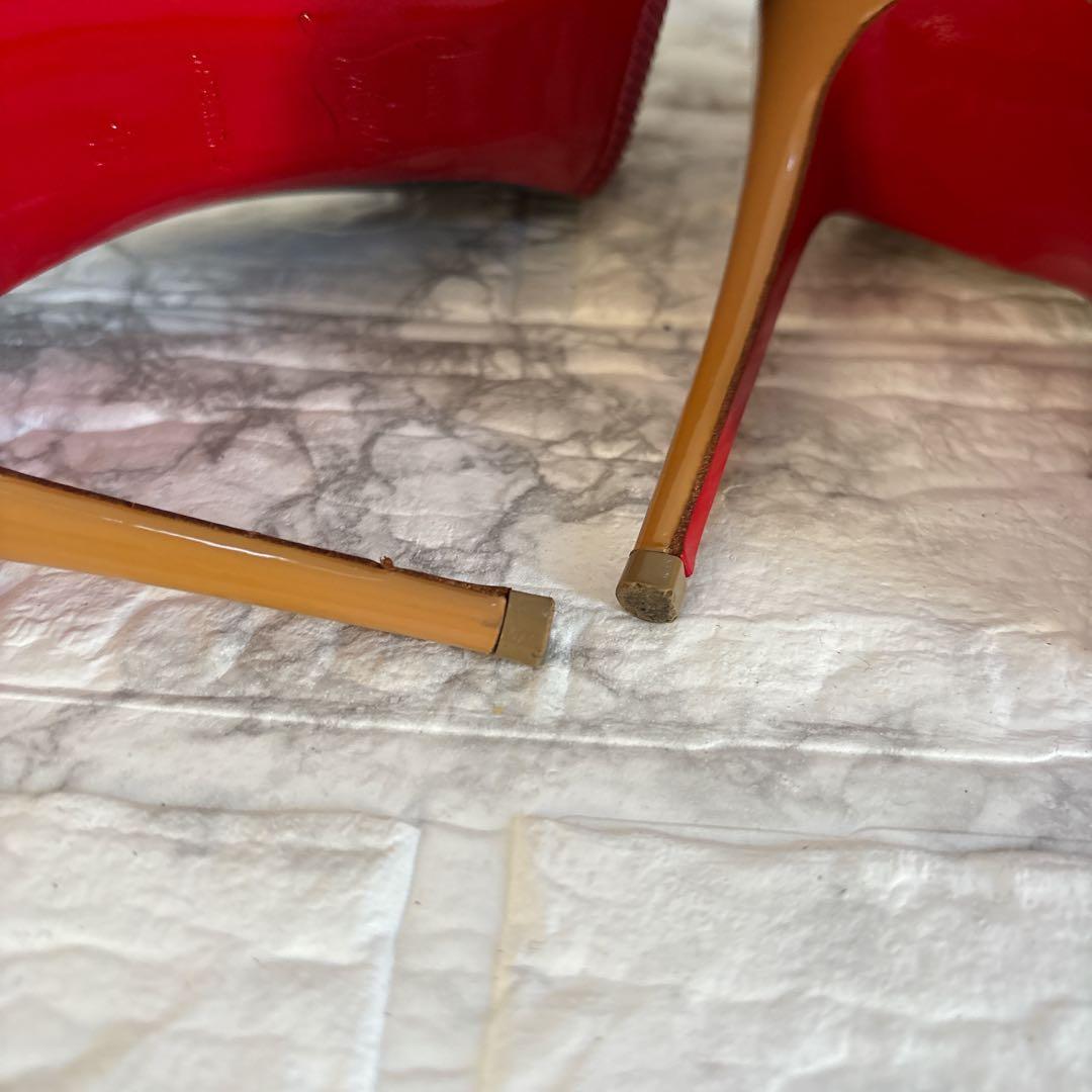 レア✨クリスチャンルブタン エナメル ハイヒール ブラック ベージュ