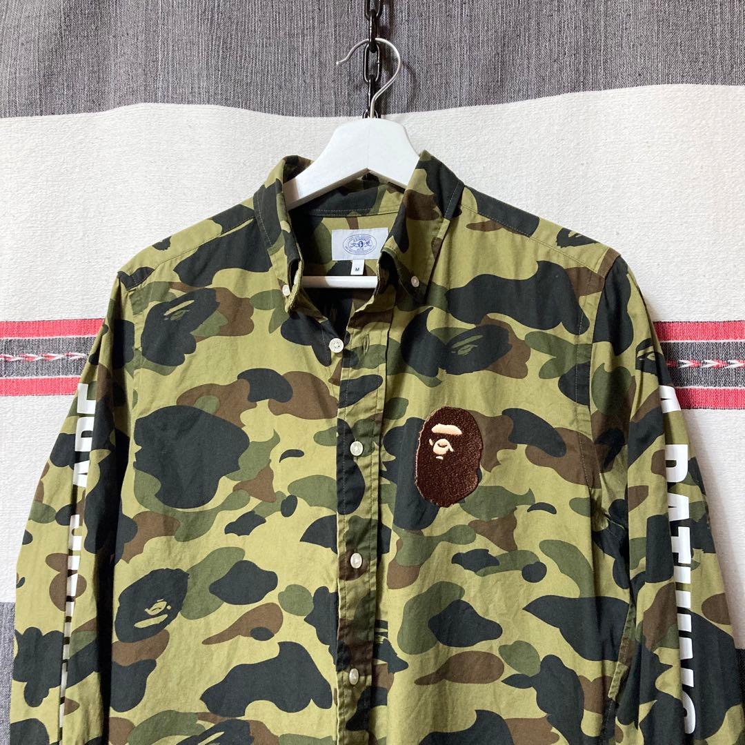 A BATHING APE 初期エイプカモ サイドブランドロゴBDシャツ人気希少