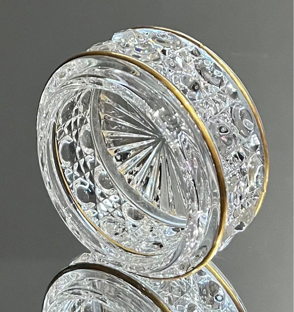 Baccarat バカラ/珍型 刻印有 金彩装飾 ディアマン・ピエーリー　蓋物