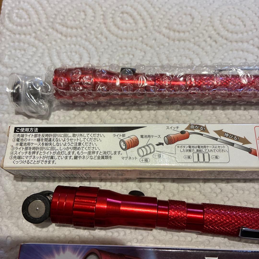 フレキシブルスマートライト ボタン電池付き　レッド　ブラック　4本セット