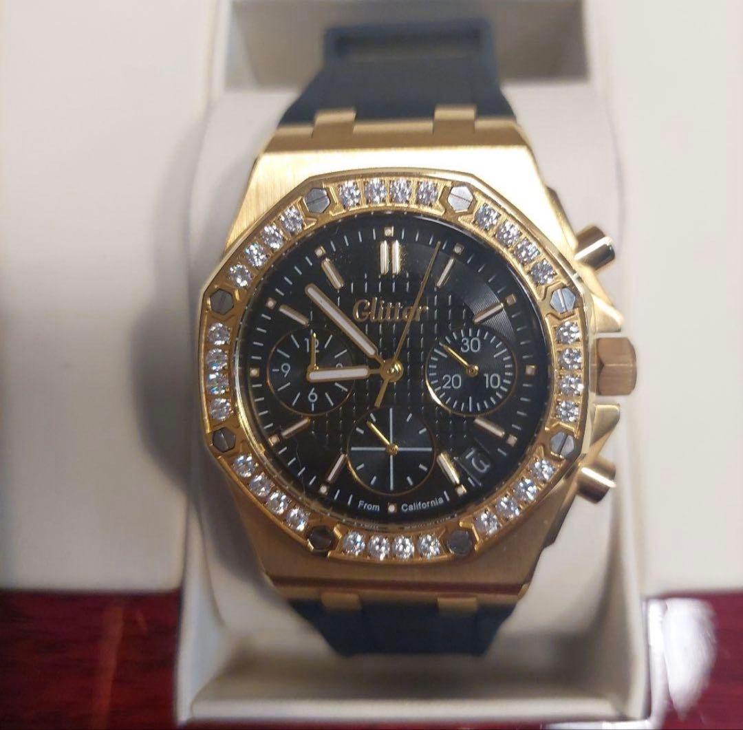 S*様 Glitter 時計 ゴールド/ブラック　グリッター　Hip-hop