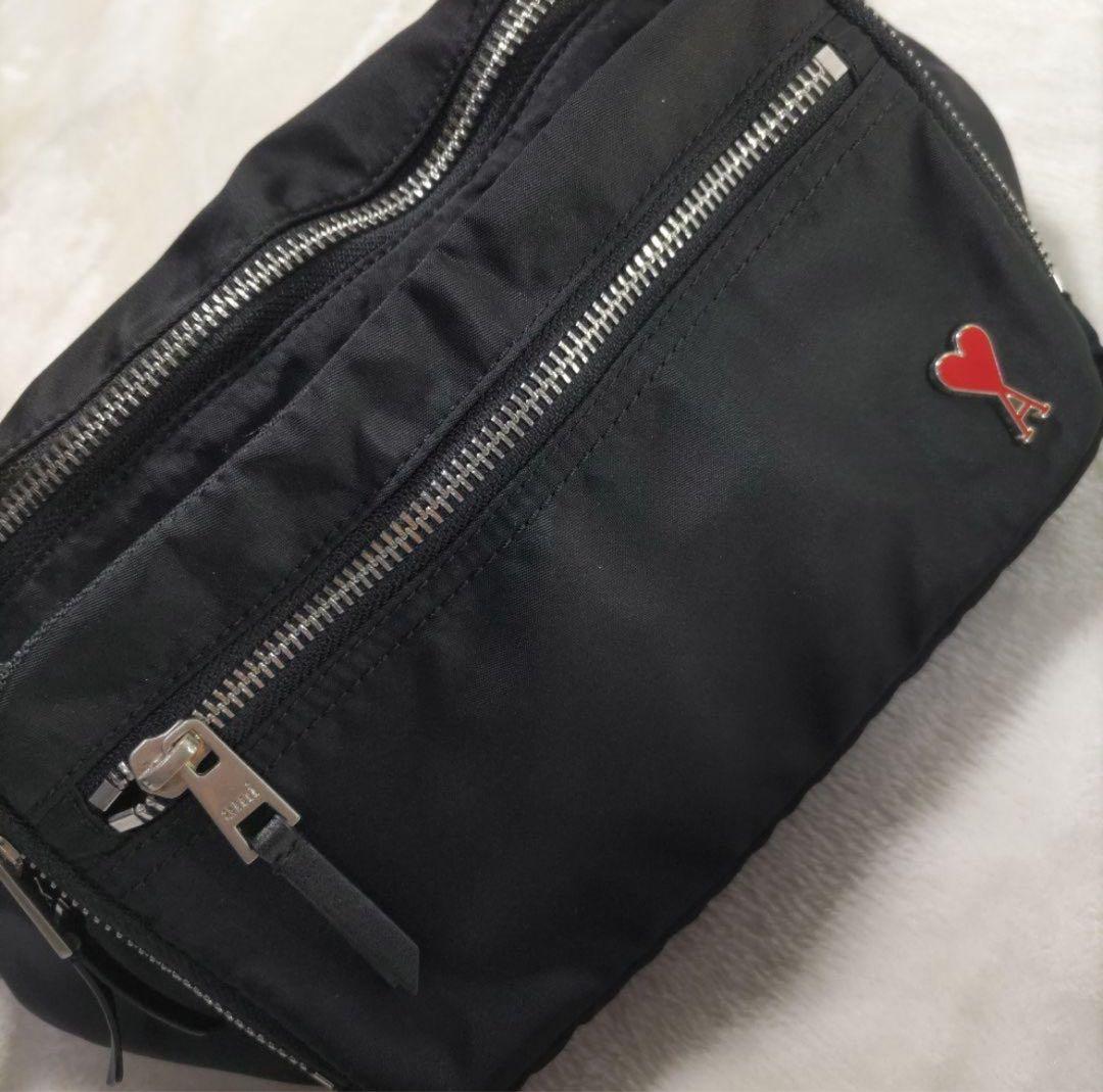 ami Paris ボディーバッグ　ウエストポーチ　ブラック男女兼用