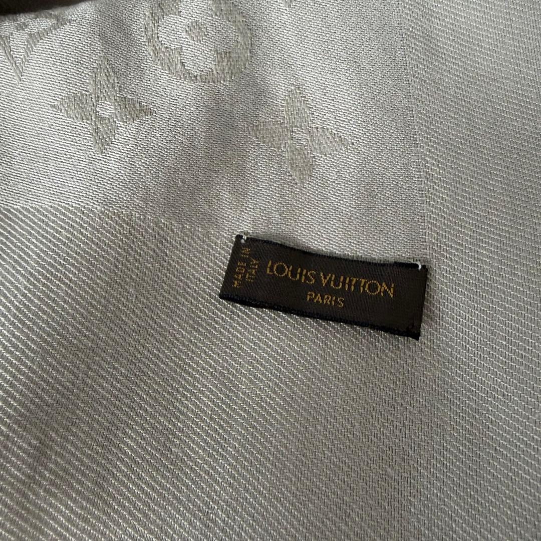 ルイ・ヴィトンモノグラム 大判ストール ベージュ　グレージュ140×140