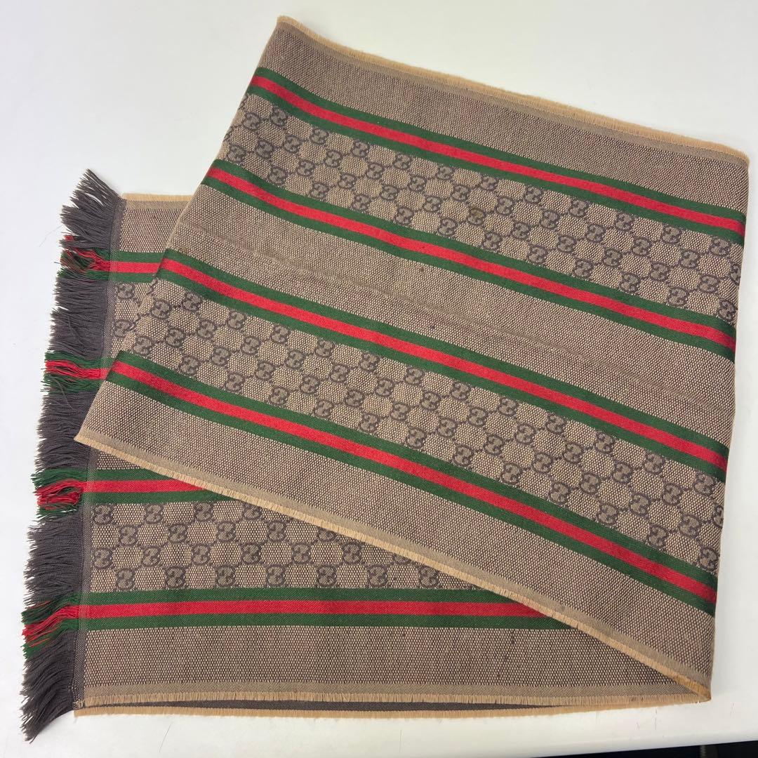 【値下げ】 グッチ GUCCI マフラー ストール GG シェリーライン シルク