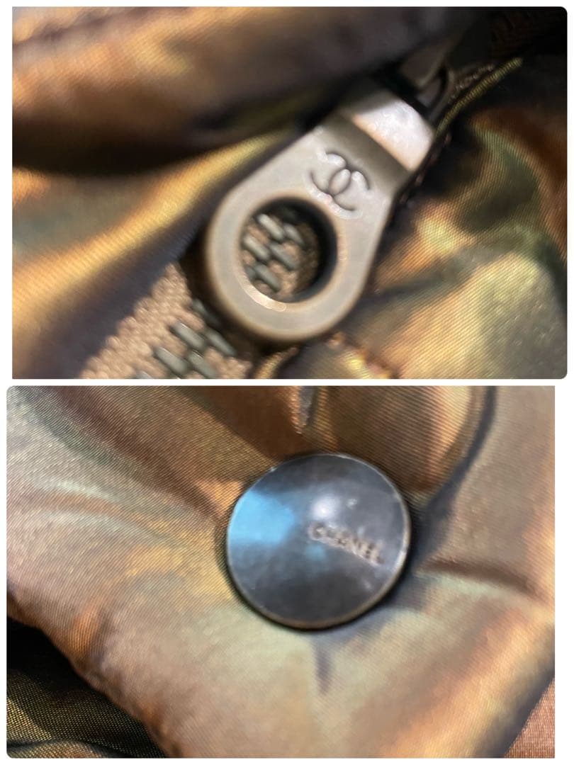 CHANEL ダウンジャケット40 silk 100% オーバーサイズ
